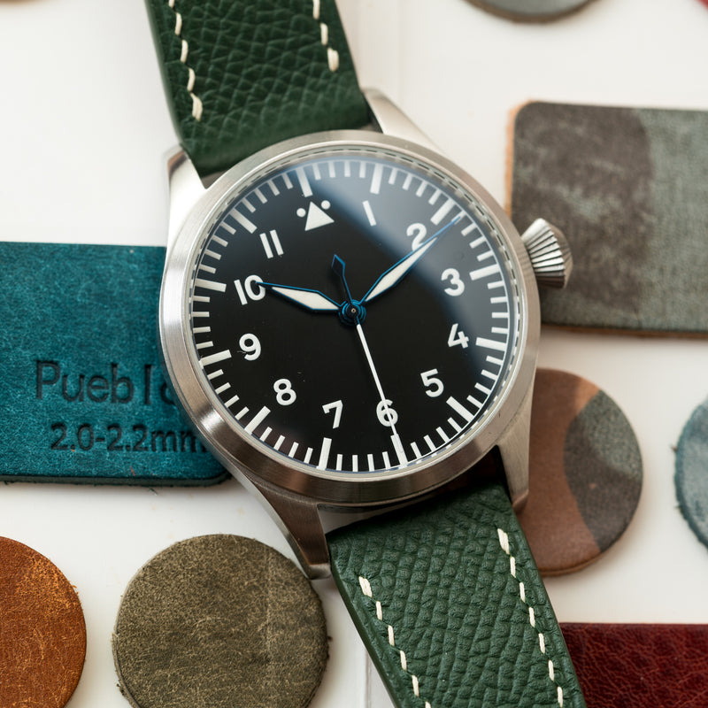 Montres Monochrome Shop | Delugs Epsom Bracelet montre en veau - Vert