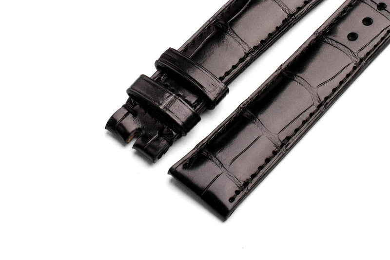 Montres Monochromes Shop | Bracelet de montre en alligator - Noir