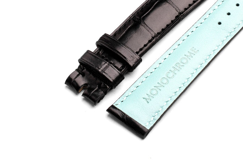 Montres Monochromes Shop | Bracelet de montre en alligator - Noir