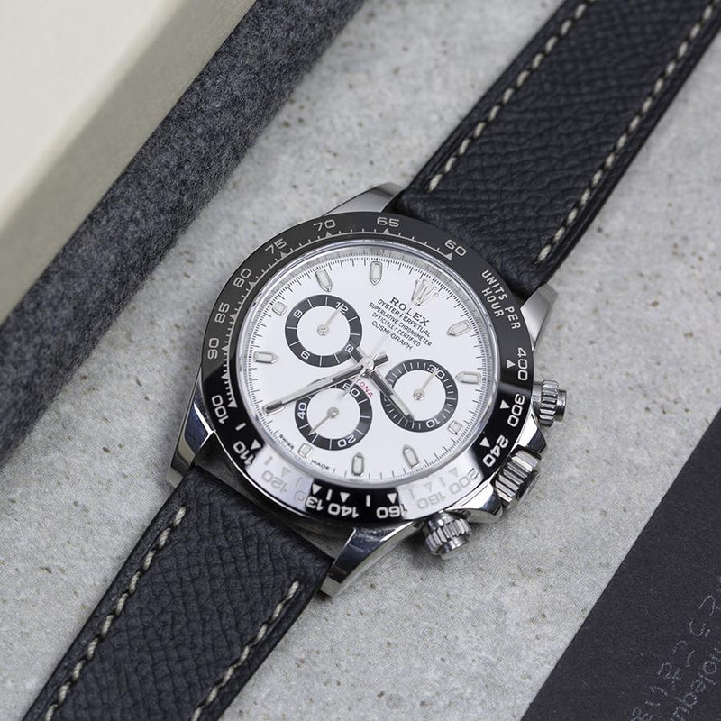 Monochrome Watches Shop - Bracelet montre en veau grainé - Noir