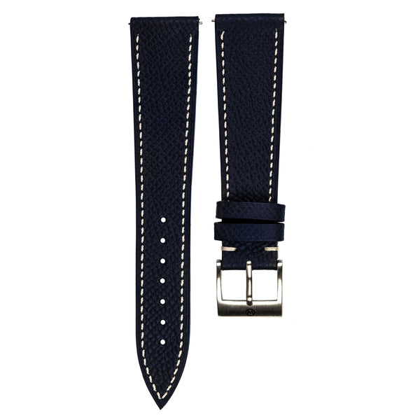 Montres Monochrome Shop - Bracelet montre en veau grainé - Bleu