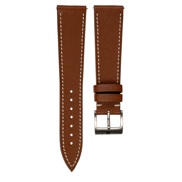 Monochrome Watches Shop - Bracelet montre en veau lisse - Cognac